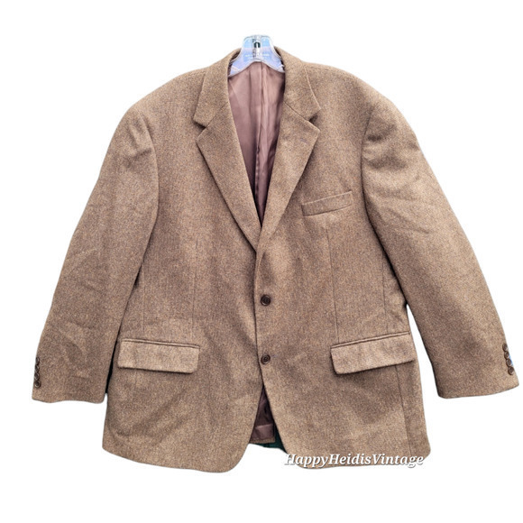 Men's Chereskin Brown Camel Hair Blend 2 Button Blazer Jacket Made in Italy - Picture 1 of 11